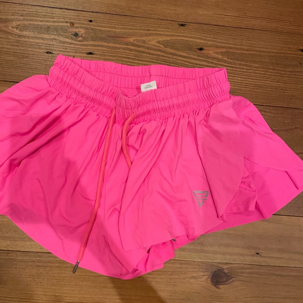 Hot pink butterfly shorts